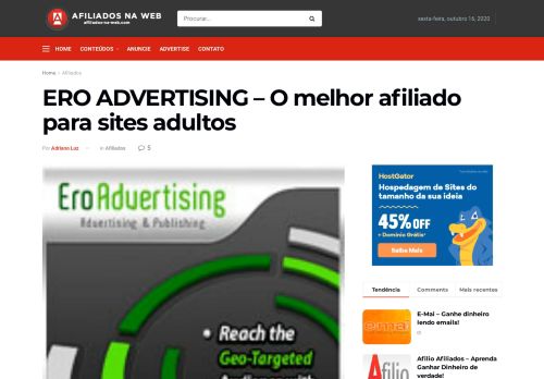 
                            6. ERO ADVERTISING - Afiliado para sites adultos - Afiliados na Web
