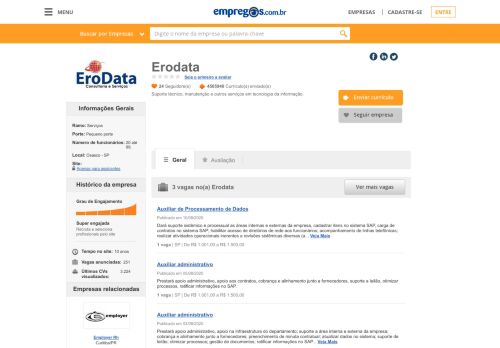 
                            4. Erodata - O que fazemos e Trabalhe conosco | Empregos.com.br