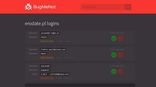 
                            10. erodate.pl passwords - BugMeNot