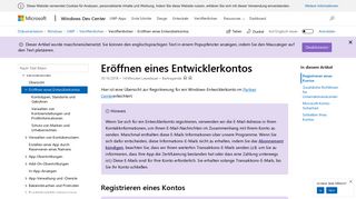 
                            6. Eröffnen eines Entwicklerkontos - UWP app developer | Microsoft Docs