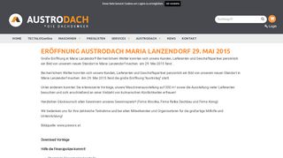 
                            12. ERÖFFNUNG AustroDach Maria Lanzendorf 29. Mai 2015