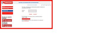 
                            2. Eroski SIP :: Pantalla de login a la parte privada del SIP