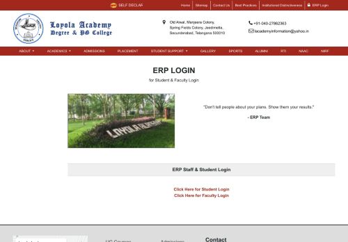 
                            13. ERP Login - Loyola Academy Degree & PG College