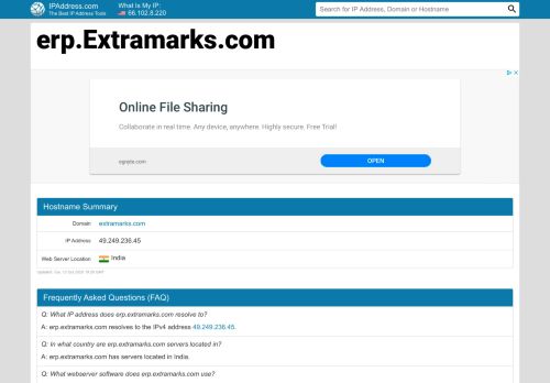 
                            7. ERP System - erp.extramarks.com | IPAddress.com