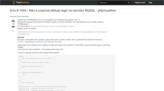 
                            4. Erro # 1045 - Não é possível efetuar login no servidor MySQL ...