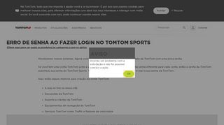 
                            9. Erro de senha ao fazer login no TomTom Sports - TomTom Support