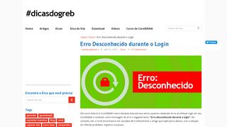 
                            9. Erro Desconhecido durante o Login - Dicas do Greb