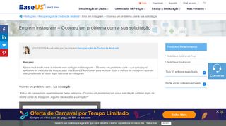 
                            2. Erro em Instagram – Ocorreu um problema com a sua ... - EaseUS