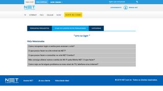 
                            4. erro no login - Ajuda Site Oficial da NET