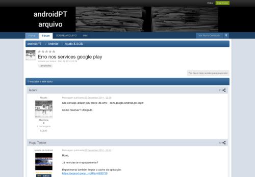
                            5. Erro nos services google play - Ajuda & SOS - androidPT