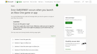 
                            6. Error 0x803F8001 occurs when you launch an Xbox One ...