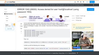
                            3. ERROR 1045 (28000): Access denied for user 'root'@'localhost ...