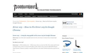 
                            13. Error 105 | How to Fix Error 105 In Google ChromeTechluminati