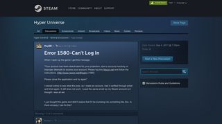 
                            6. Error 1580-Can't Log In :: Hyper Universe General Discussions
