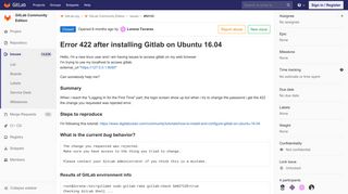 
                            10. Error 422 after installing Gitlab on Ubuntu 16.04 (#52133) · Issues ...