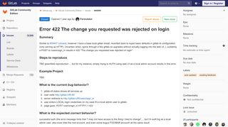 
                            3. Error 422 The change you requested was rejected on login ... - GitLab