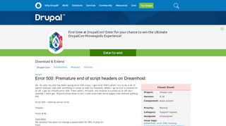 
                            13. Error 500: Premature end of script headers on Dreamhost [#213260 ...