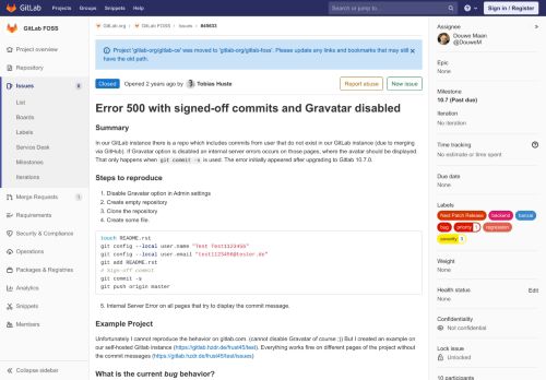 
                            6. Error 500 with signed-off commits and Gravatar disabled ... - GitLab