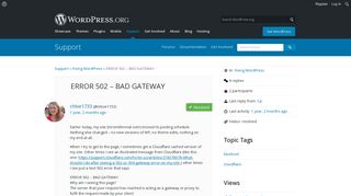 
                            9. ERROR 502 – BAD GATEWAY | WordPress.org
