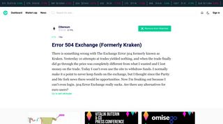 
                            3. Error 504 Exchange (Formerly Kraken) - Coin.fyi