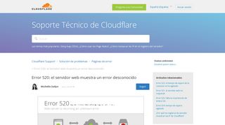 
                            1. Error 520: el servidor web muestra un error desconocido – Cloudflare ...