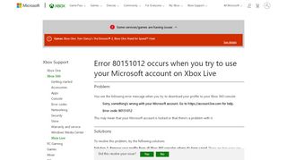
                            5. Error 80151012 Xbox 360 Profile Download Error - Xbox Support