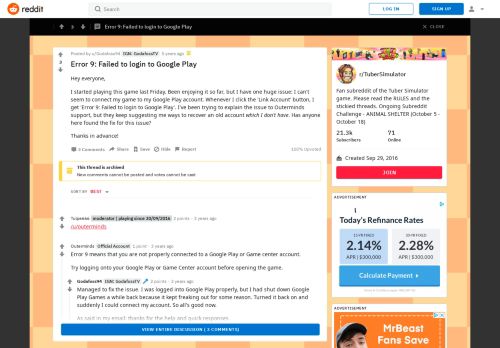 
                            4. Error 9: Failed to login to Google Play : TuberSimulator - Reddit