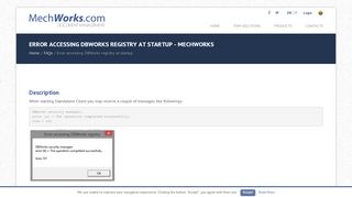 
                            7. Error accessing DBWorks registry at startup - Mechworks