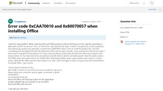 
                            6. Error code 0xCAA70010 and 0x80070057 when installing Office ...