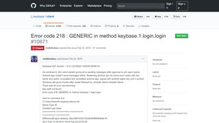 
                            12. Error code 218: GENERIC in method keybase.1.login.login · Issue ...