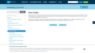 
                            6. Error Codes | Marketing Cloud API | Salesforce Developers