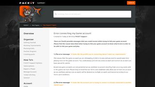 
                            13. Error connecting my Game account – FACEIT