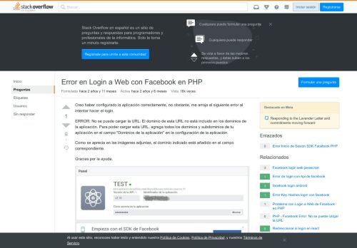 
                            13. Error en Login a Web con Facebook en PHP - Stack Overflow en español