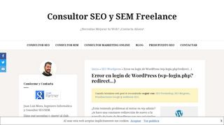 
                            9. Error en login de Wordpress (wp-login.php?redirect...) | juanluismora.es