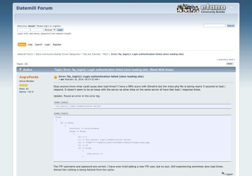 
                            4. Error: ftp_login(): Login authentication failed (slow loading site ...