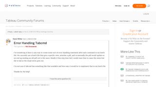 
                            1. Error Handling Tabcmd |Tableau Community Forums