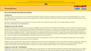 
                            1. Error HTTP 404 No encontrado - explicación - CheckUpDown