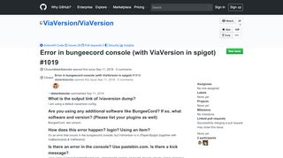 
                            11. Error in bungeecord console (with ViaVersion in spigot) · Issue #1019 ...
