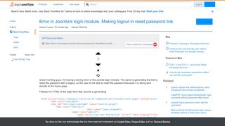 
                            13. Error in Joomla's login module. Making logout in reset password ...