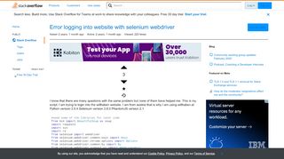 
                            11. Error logging into website with selenium webdriver - Stack Overflow