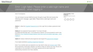 
                            1. Error: Login failed. Please enter a valid login name and ...