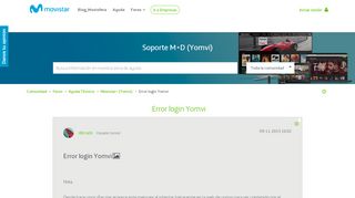 
                            8. Error login Yomvi - Comunidad Movistar
