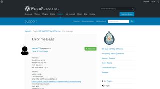 
                            5. Error massege | WordPress.org