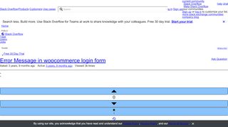 
                            2. Error Message in woocommerce login form - Stack Overflow