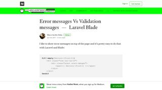 
                            9. Error messages Vs Validation messages — Laravel Blade