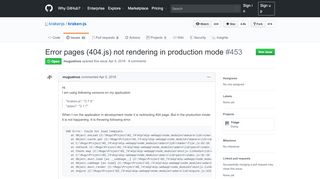 
                            8. Error pages (404.js) not rendering in production mode · Issue #453 ...