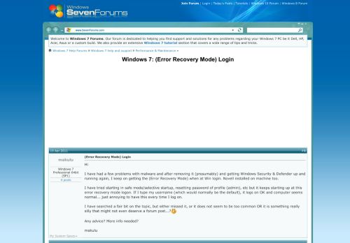 
                            12. (Error Recovery Mode) Login - Windows 7 Help Forums