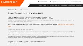 
                            4. Error Terminal Id Salah - HW - PAYMENT POINT