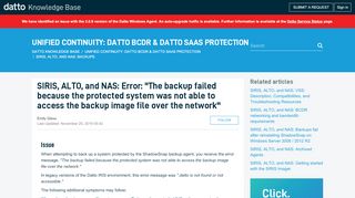 
                            8. Error: The backup failed because the protected system was not able to ...