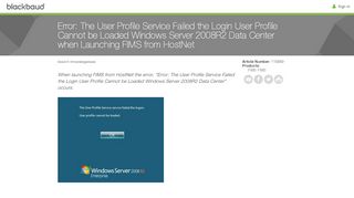 
                            9. Error: The User Profile Service Failed the Login User Profile Cannot ...